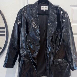 Wray Patent Black Oversized Blazer Size M